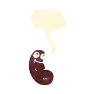 retro cartoon kidney with speech bubble