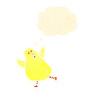 retro cartoon chick with thought bubble N3