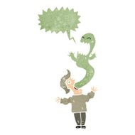 retro cartoon ghost escaping man N2