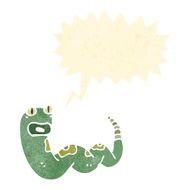 retro cartoon snake with speech bubble N3