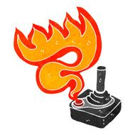 cartoon flaming joystick