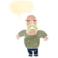cartoon man with mustache and speech bubble
