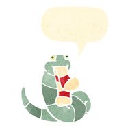 funny retro cartoon snake eating sock