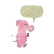 retro cartoon pink elephant N4