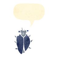 retro cartoon bug with speech bubble