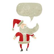 retro cartoon santa claus with speech bubble N2