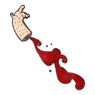 bloody severed arm retro cartoon