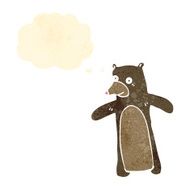 retro cartoon bear with thought bubble N3