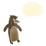 retro cartoon bear with thought bubble N4