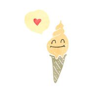retro cartoon ice cream cone N4