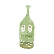 retro cartoon wine bottle