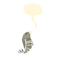 retro cartoon singing bird N6