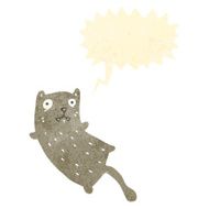 retro cartoon cat with speech bubble N10
