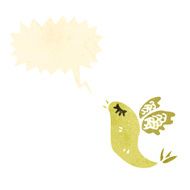 retro cartoon singing bird N7