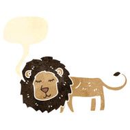 retro cartoon talking lion