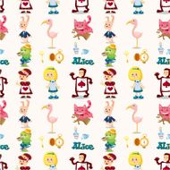 seamless Alice in Wonderland pattern N5