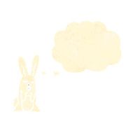 retro cartoon rabbit with thought bubble N3