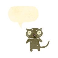 retro cartoon little cat staring