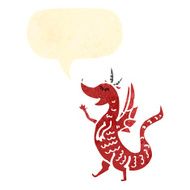 cute dragon retro cartoon