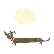 retro cartoon sausage dog