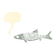 retro cartoon fish with speech bubble N2