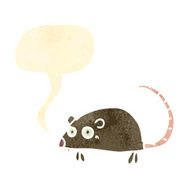 retro cartoon mouse with speech bubble N2