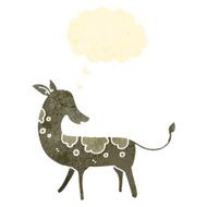 retro cartoon shy deer