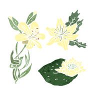 flowers retro illustration
