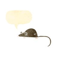 retro cartoon mouse with speech bubble N5
