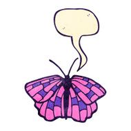 cartoon butterfly with speech bubble N12
