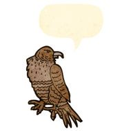 cartoon hawk with speech bubble