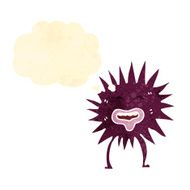 retro cartoon spiky creature