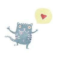 retro cartoon cat in love N3