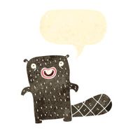 funny beaver retro cartoon