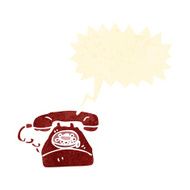 retro cartoon ringing telephone