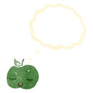 retro cartoon apple with thought bubble N3