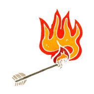 flaming arrow retro cartoon