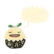retro cartoon christmas pudding