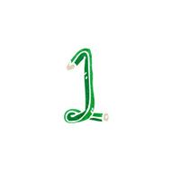 retro cartoon pencil shaped number 1