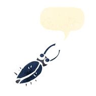 retro cartoon bug with speech bubble N2