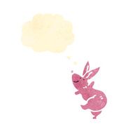 dancing pink rabbit cartoon