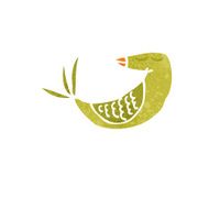 retro cartoon yellow bird N6