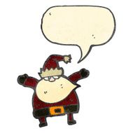 retro cartoon santa claus with speech bubble N3
