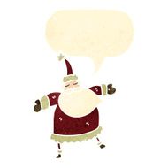 retro cartoon santa claus with speech bubble N4
