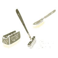retro cartoon cleaning tools