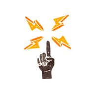 retro cartoon finger pointing