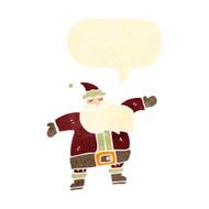 retro cartoon santa claus with speech bubble N5