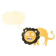 cartoon cowardly lion with speech bubble
