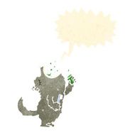 cartoon wolf with thought bubble N52