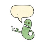 retro cartoon ghost with speech bubble N11